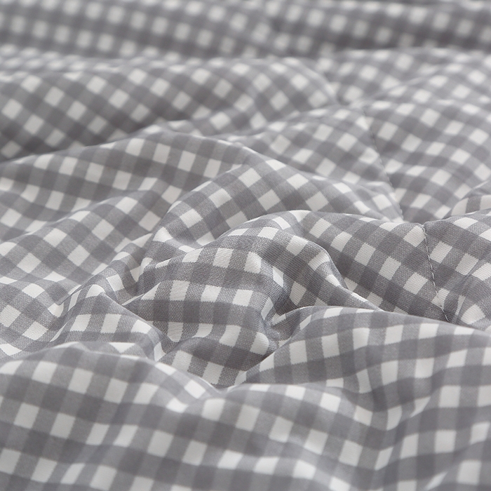 91家纺网 家纺一手货源 找家纺 贝兰仙奴 2025春夏新款针织棉格子印花夏被夏凉被空调被 小灰格