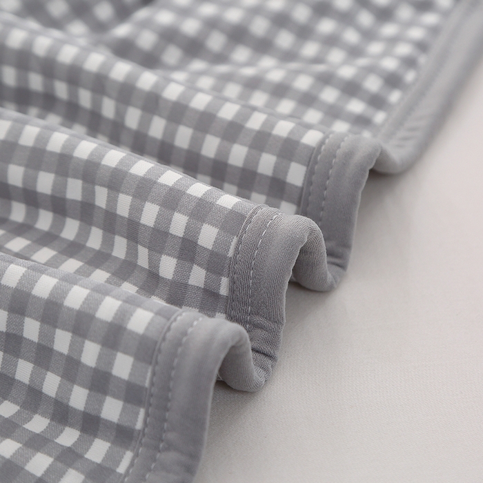 91家纺网 家纺一手货源 找家纺 贝兰仙奴 2025春夏新款针织棉格子印花夏被夏凉被空调被 小灰格