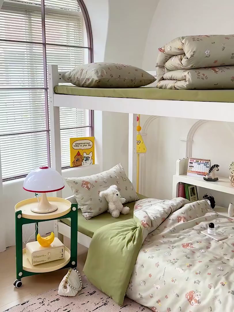 91家纺网 家纺一手货源 找家纺 海岛哥哥 2025新款云朵棉宿舍学生三件套 蘑菇屋