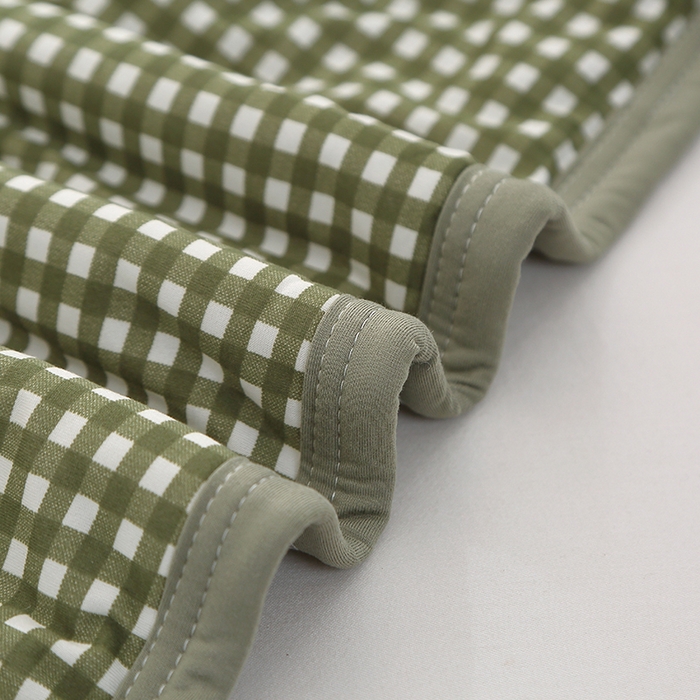 91家纺网 家纺一手货源 找家纺 贝兰仙奴 2025春夏新款针织棉格子印花夏被夏凉被空调被 小绿格