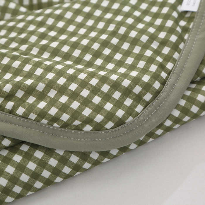 91家纺网 家纺一手货源 找家纺 贝兰仙奴 2025春夏新款针织棉格子印花夏被夏凉被空调被 小绿格