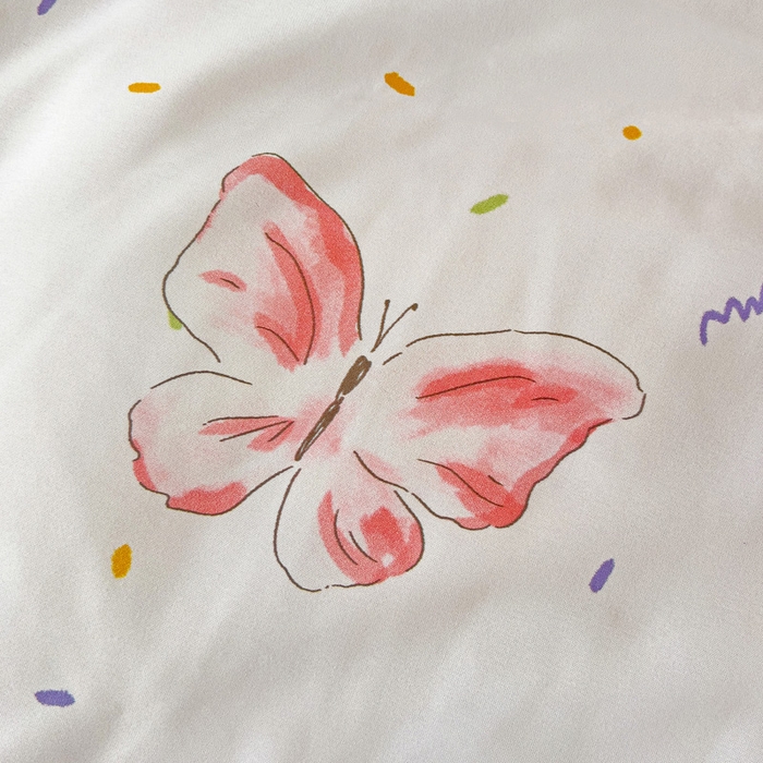 91家纺网 家纺一手货源 找家纺 海岛哥哥 2025新款云朵棉宿舍学生三件套 彩色蝴蝶