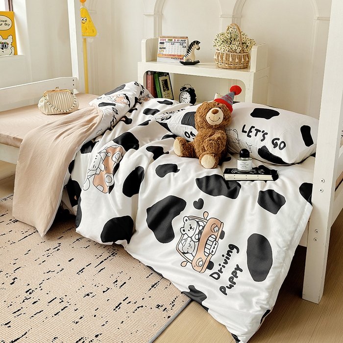 91家纺网 家纺一手货源 找家纺 海岛哥哥 2025新款云朵棉宿舍学生三件套 快乐假期