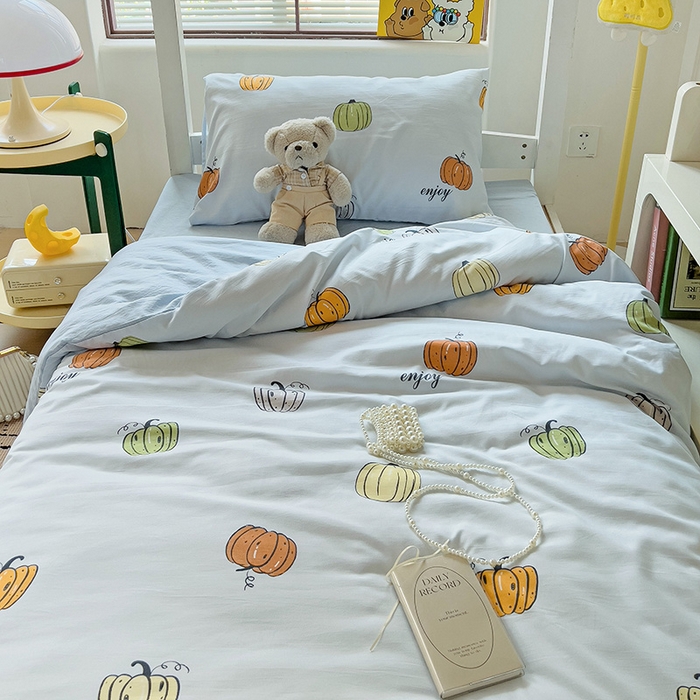 91家纺网 家纺一手货源 找家纺 海岛哥哥 2025新款云朵棉宿舍学生三件套 小南瓜