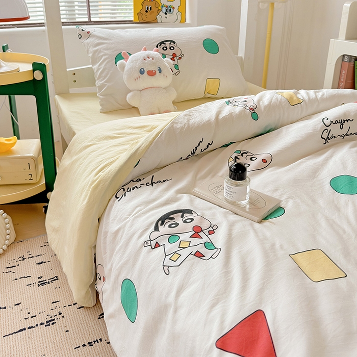 91家纺网 家纺一手货源 找家纺 海岛哥哥 2025新款云朵棉宿舍学生三件套 可爱小新