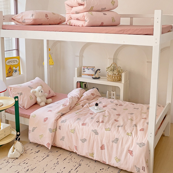 91家纺网 家纺一手货源 找家纺 海岛哥哥 2025新款云朵棉宿舍学生三件套 猫咪日记