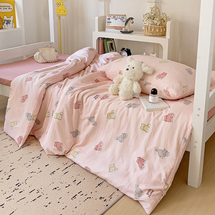 91家纺网 家纺一手货源 找家纺 海岛哥哥 2025新款云朵棉宿舍学生三件套 猫咪日记