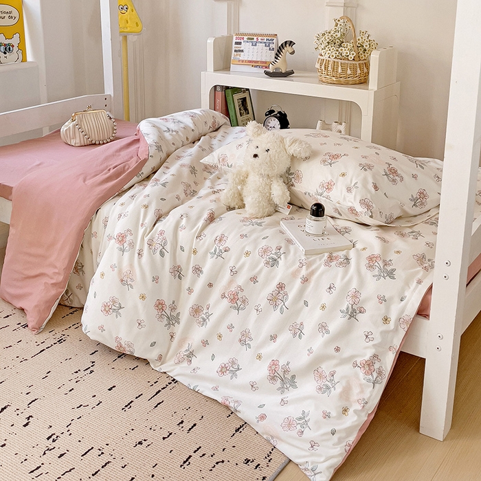 91家纺网 家纺一手货源 找家纺 海岛哥哥 2025新款云朵棉宿舍学生三件套 莫奈粉-A