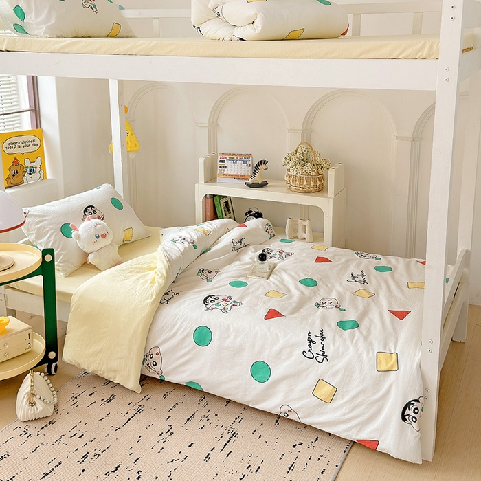 91家纺网 家纺一手货源 找家纺 海岛哥哥 2025新款云朵棉宿舍学生三件套 可爱小新