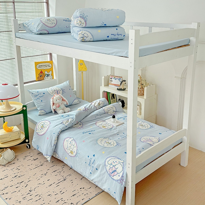 91家纺网 家纺一手货源 找家纺 海岛哥哥 2025新款云朵棉宿舍学生三件套 欢乐狗狗