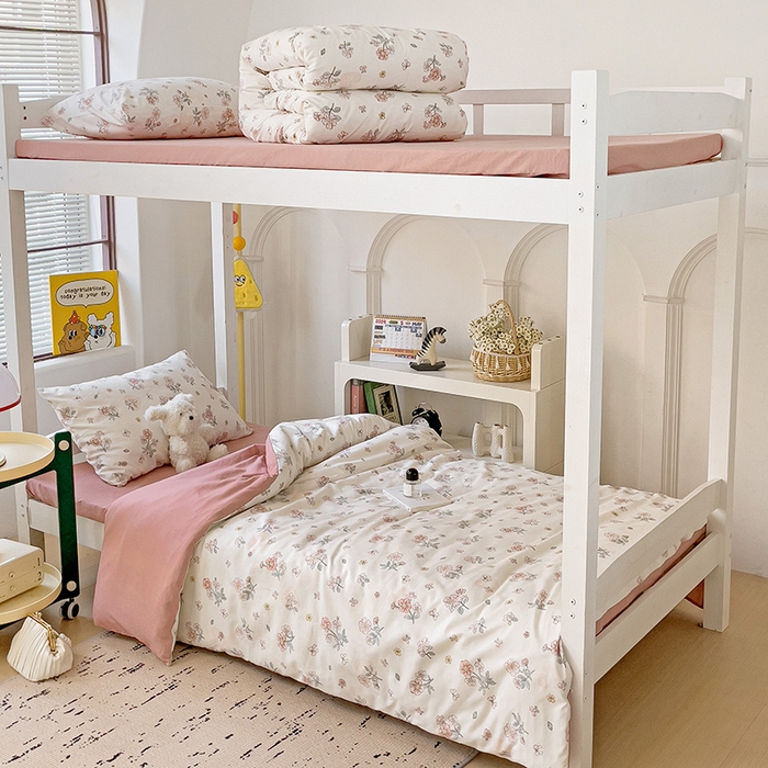 91家纺网 家纺一手货源 找家纺 海岛哥哥 2025新款云朵棉宿舍学生三件套 莫奈粉-A