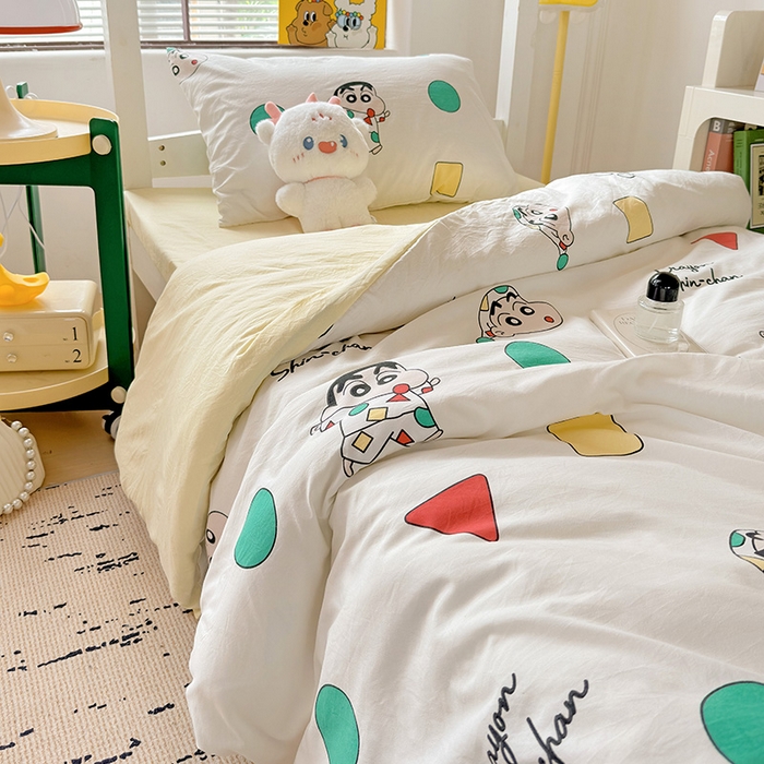 91家纺网 家纺一手货源 找家纺 海岛哥哥 2025新款云朵棉宿舍学生三件套 可爱小新