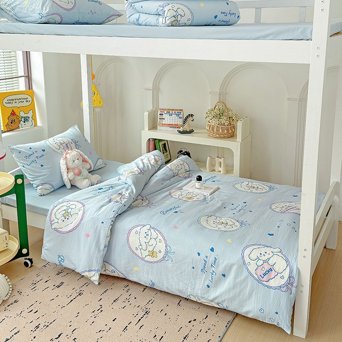 91家纺网 家纺一手货源 找家纺 海岛哥哥 2025新款云朵棉宿舍学生三件套 欢乐狗狗