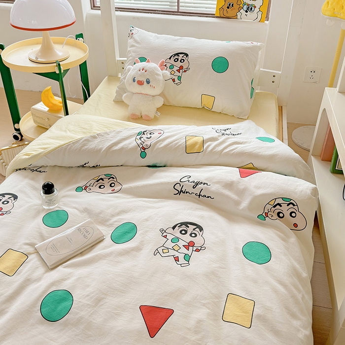 91家纺网 家纺一手货源 找家纺 海岛哥哥 2025新款云朵棉宿舍学生三件套 可爱小新