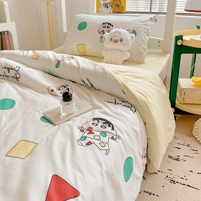 91家纺网 家纺一手货源 找家纺 海岛哥哥 2025新款云朵棉宿舍学生三件套 可爱小新