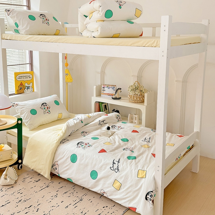 91家纺网 家纺一手货源 找家纺 海岛哥哥 2025新款云朵棉宿舍学生三件套 可爱小新