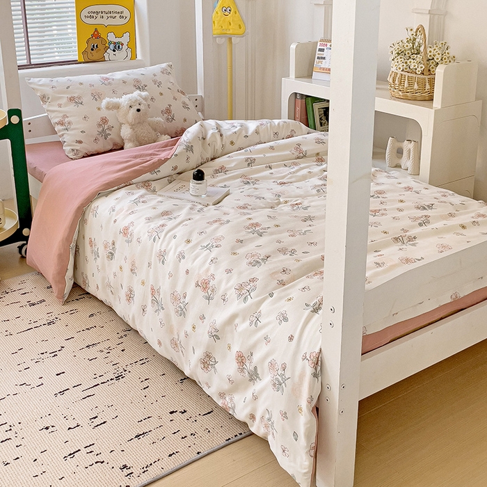 91家纺网 家纺一手货源 找家纺 海岛哥哥 2025新款云朵棉宿舍学生三件套 莫奈粉-A