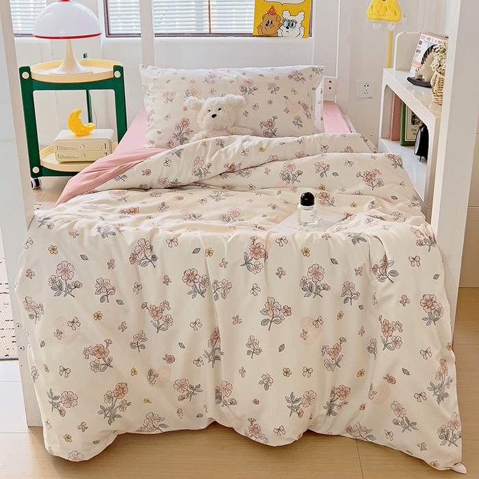 91家纺网 家纺一手货源 找家纺 海岛哥哥 2025新款云朵棉宿舍学生三件套 莫奈粉-A