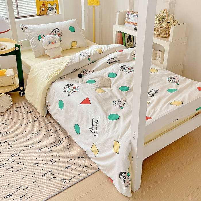 91家纺网 家纺一手货源 找家纺 海岛哥哥 2025新款云朵棉宿舍学生三件套 可爱小新