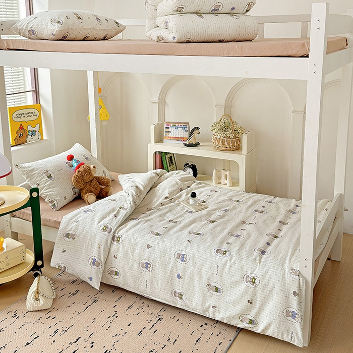 91家纺网 家纺一手货源 找家纺 海岛哥哥 2025新款云朵棉宿舍学生三件套 童年玩偶