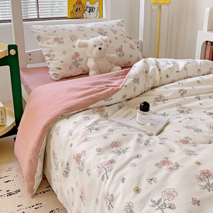 91家纺网 家纺一手货源 找家纺 海岛哥哥 2025新款云朵棉宿舍学生三件套 莫奈粉-A