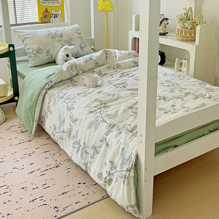 91家纺网 家纺一手货源 找家纺 海岛哥哥 2025新款云朵棉宿舍学生三件套 藤蔓