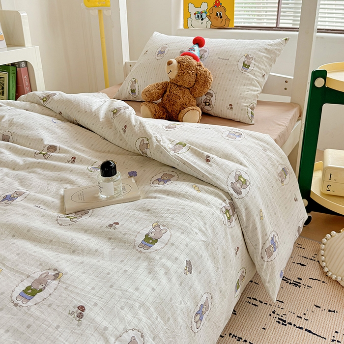 91家纺网 家纺一手货源 找家纺 海岛哥哥 2025新款云朵棉宿舍学生三件套 童年玩偶