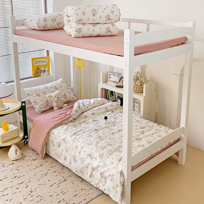 91家纺网 家纺一手货源 找家纺 海岛哥哥 2025新款云朵棉宿舍学生三件套 莫奈粉-A