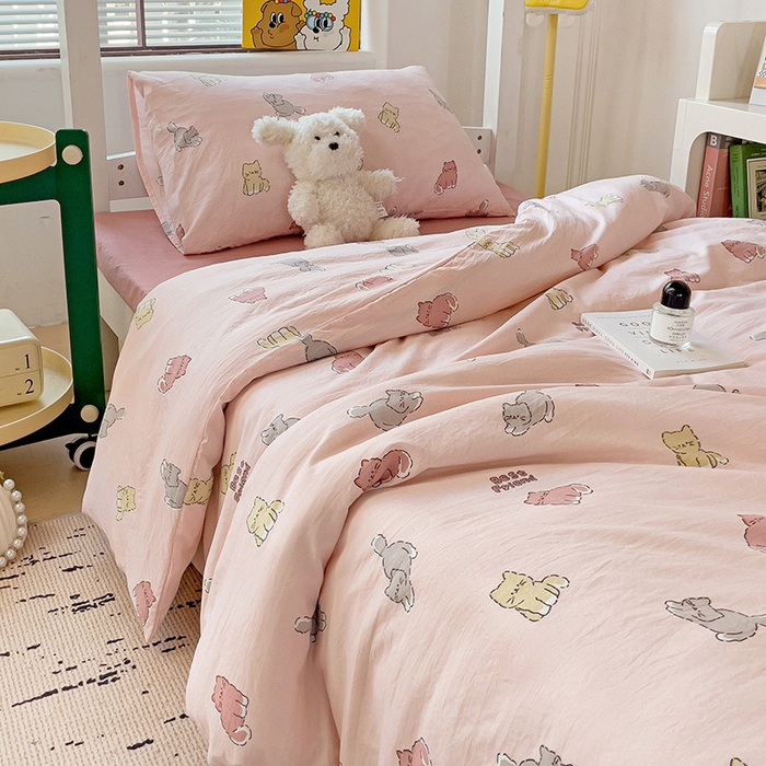 91家纺网 家纺一手货源 找家纺 海岛哥哥 2025新款云朵棉宿舍学生三件套 猫咪日记