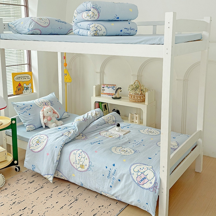 91家纺网 家纺一手货源 找家纺 海岛哥哥 2025新款云朵棉宿舍学生三件套 欢乐狗狗