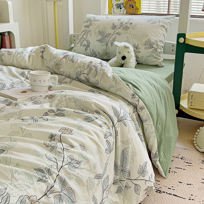 91家纺网 家纺一手货源 找家纺 海岛哥哥 2025新款云朵棉宿舍学生三件套 藤蔓