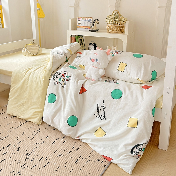 91家纺网 家纺一手货源 找家纺 海岛哥哥 2025新款云朵棉宿舍学生三件套 可爱小新