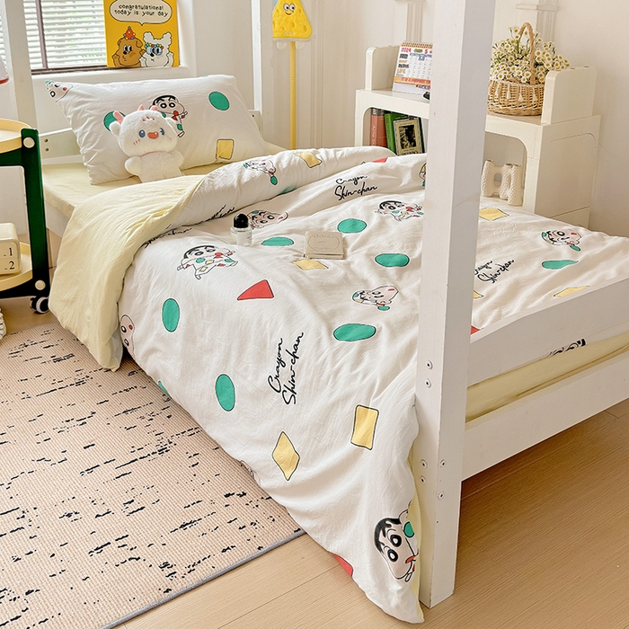 91家纺网 家纺一手货源 找家纺 海岛哥哥 2025新款云朵棉宿舍学生三件套 可爱小新