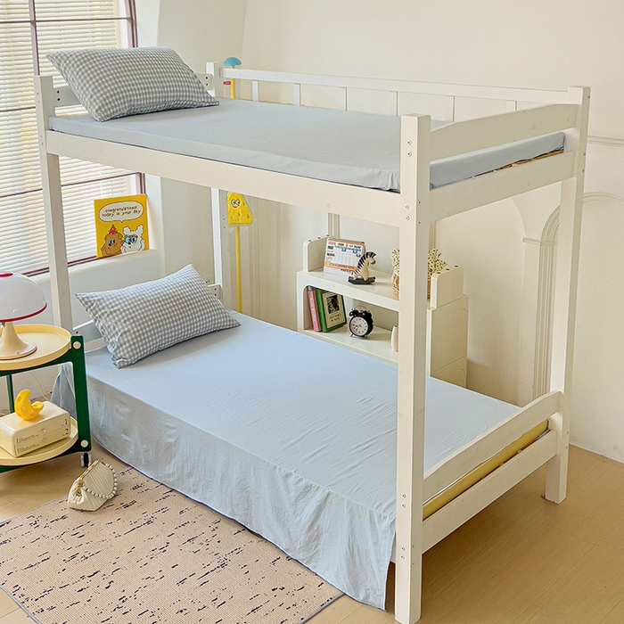 91家纺网 家纺一手货源 找家纺 海岛哥哥 2025新款云朵棉宿舍学生三件套 小格浅蓝