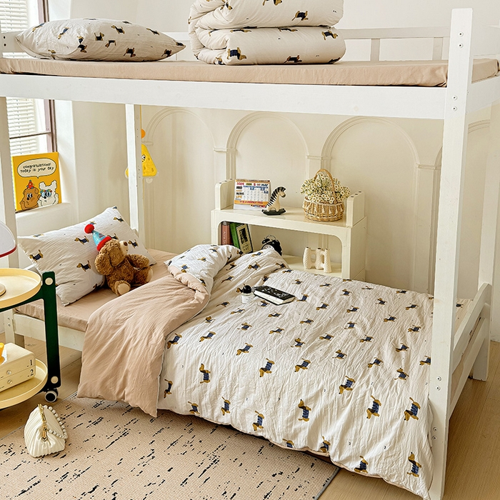 91家纺网 家纺一手货源 找家纺 海岛哥哥 2025新款云朵棉宿舍学生三件套 腊肠狗