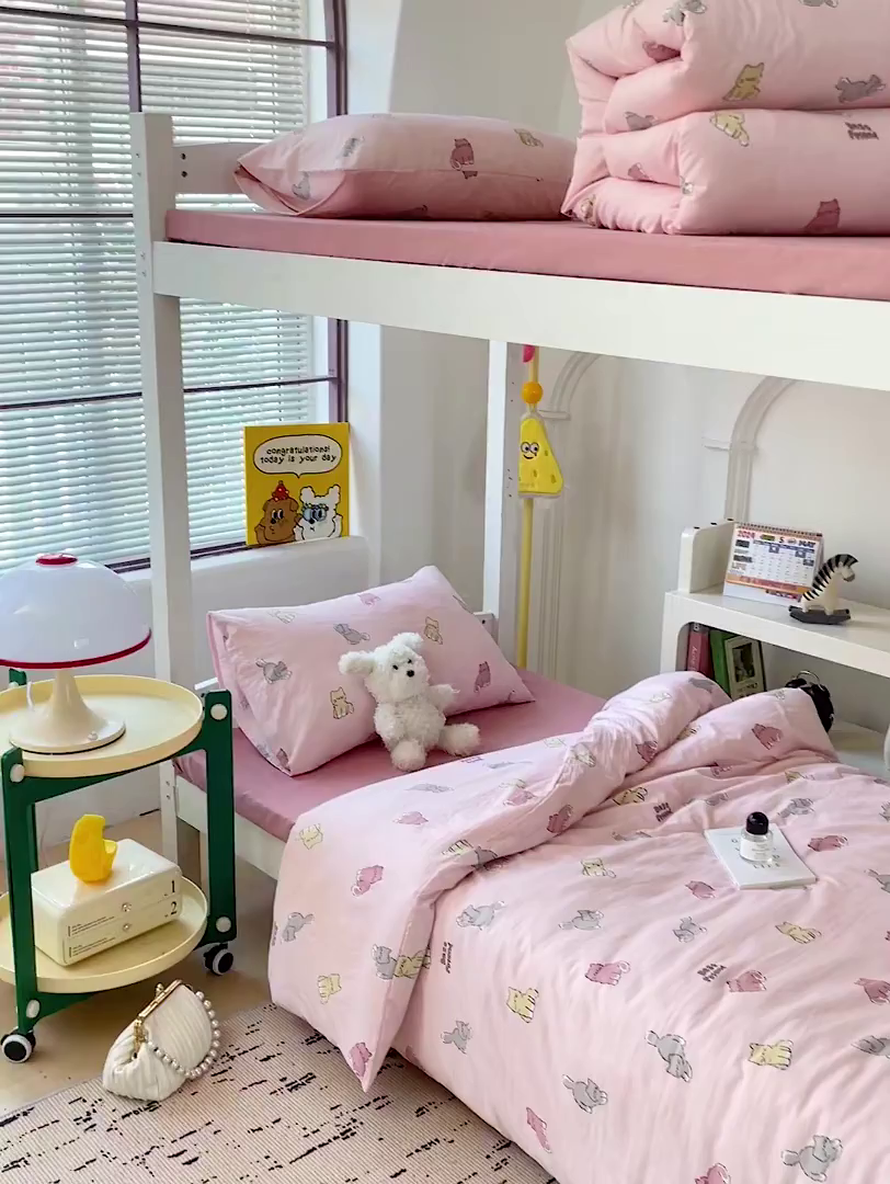 91家纺网 家纺一手货源 找家纺 海岛哥哥 2025新款云朵棉宿舍学生三件套 猫咪日记