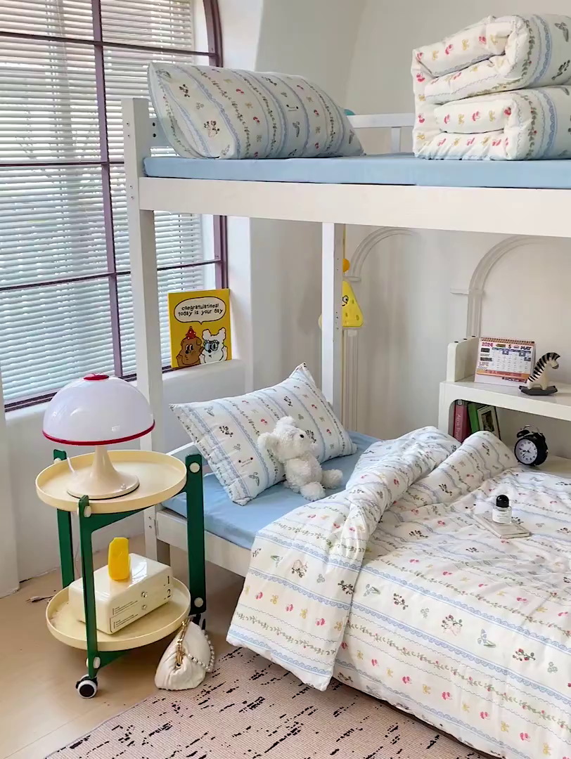 91家纺网 家纺一手货源 找家纺 海岛哥哥 2025新款云朵棉宿舍学生三件套 花园熊