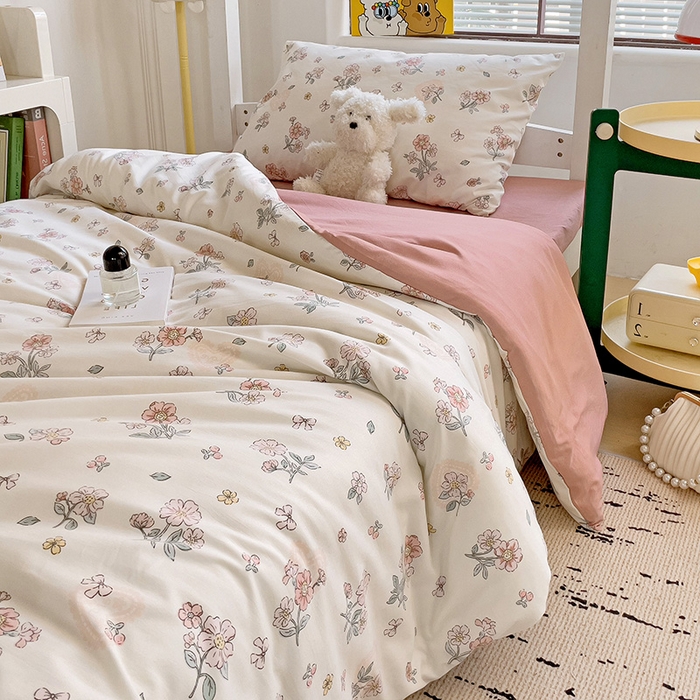 91家纺网 家纺一手货源 找家纺 海岛哥哥 2025新款云朵棉宿舍学生三件套 莫奈粉-A