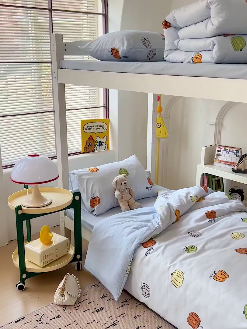 91家纺网 家纺一手货源 找家纺 海岛哥哥 2025新款云朵棉宿舍学生三件套 小南瓜