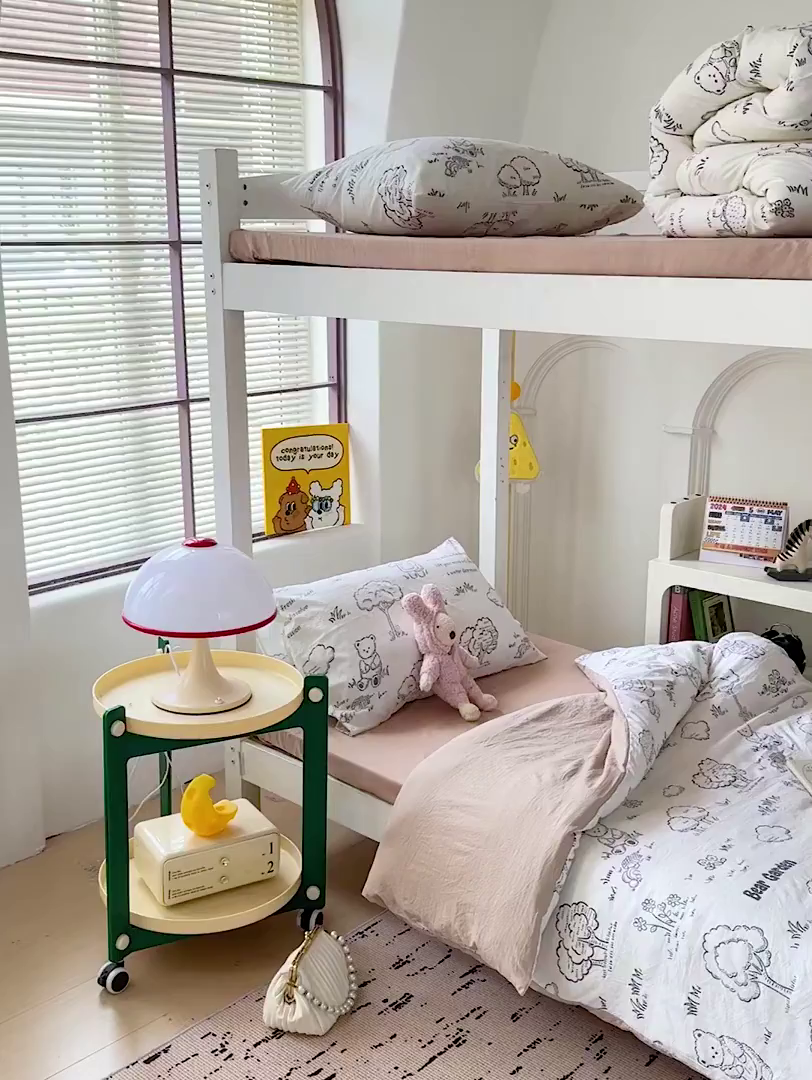 91家纺网 家纺一手货源 找家纺 海岛哥哥 2025新款云朵棉宿舍学生三件套 熊宝乐园