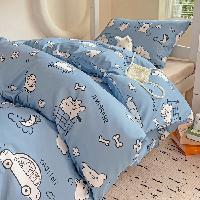 91家纺网 家纺一手货源 找家纺 港岛妹妹 2025新款宿舍学生三件套 狗狗乐园