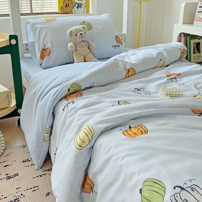 91家纺网 家纺一手货源 找家纺 港岛妹妹 2025新款宿舍学生三件套 小南瓜