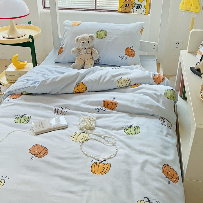 91家纺网 家纺一手货源 找家纺 港岛妹妹 2025新款宿舍学生三件套 小南瓜