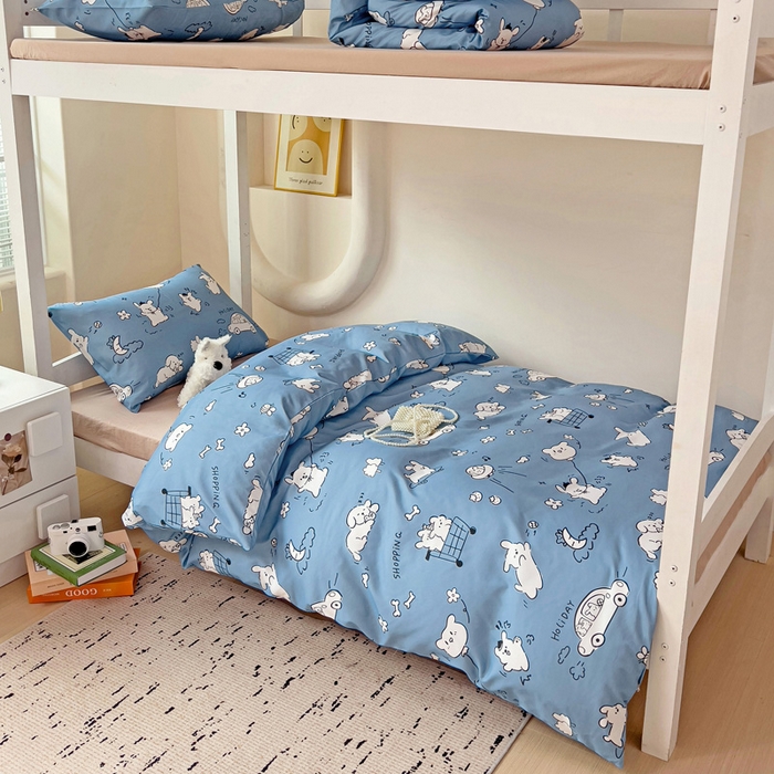 91家纺网 家纺一手货源 找家纺 港岛妹妹 2025新款宿舍学生三件套 狗狗乐园