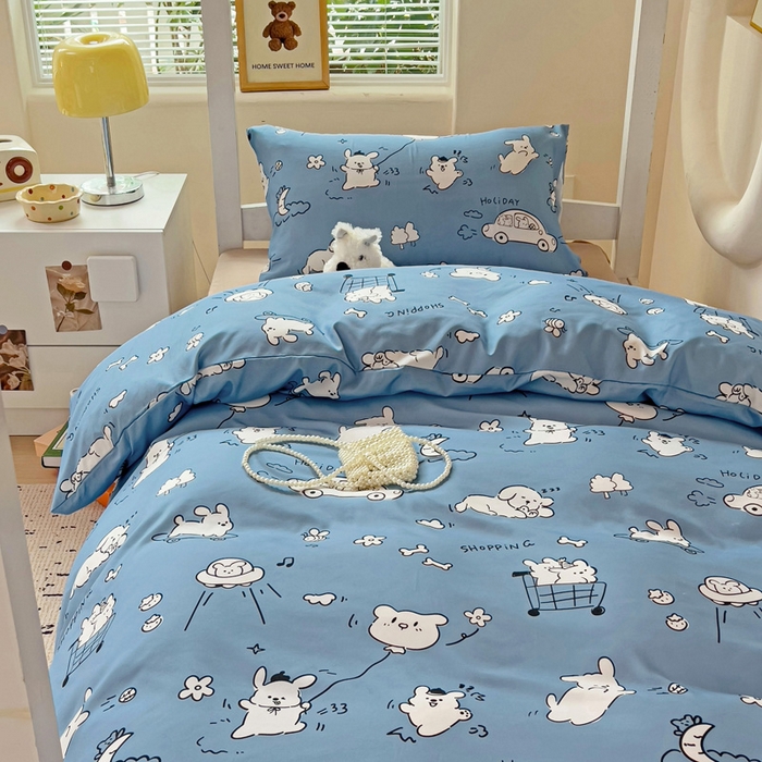 91家纺网 家纺一手货源 找家纺 港岛妹妹 2025新款宿舍学生三件套 狗狗乐园