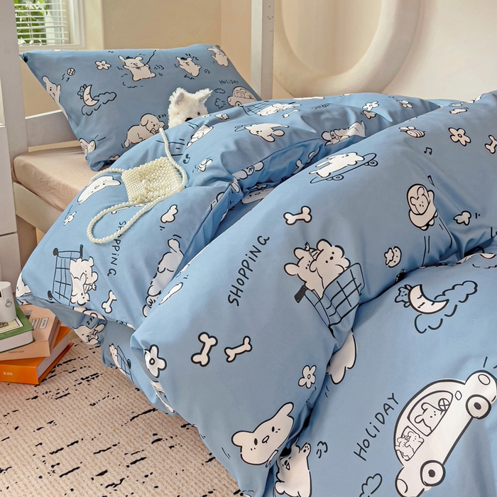 91家纺网 家纺一手货源 找家纺 港岛妹妹 2025新款宿舍学生三件套 狗狗乐园