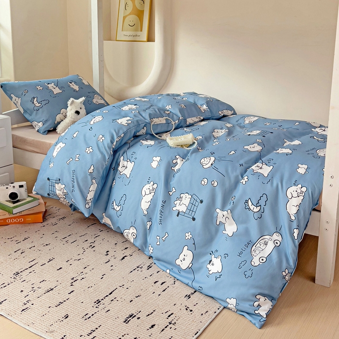 91家纺网 家纺一手货源 找家纺 港岛妹妹 2025新款宿舍学生三件套 狗狗乐园