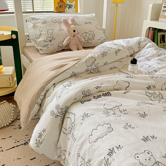 91家纺网 家纺一手货源 找家纺 港岛妹妹 2025新款宿舍学生三件套 熊宝乐园