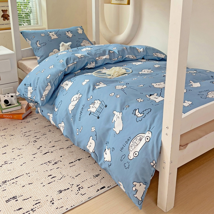 91家纺网 家纺一手货源 找家纺 港岛妹妹 2025新款宿舍学生三件套 狗狗乐园