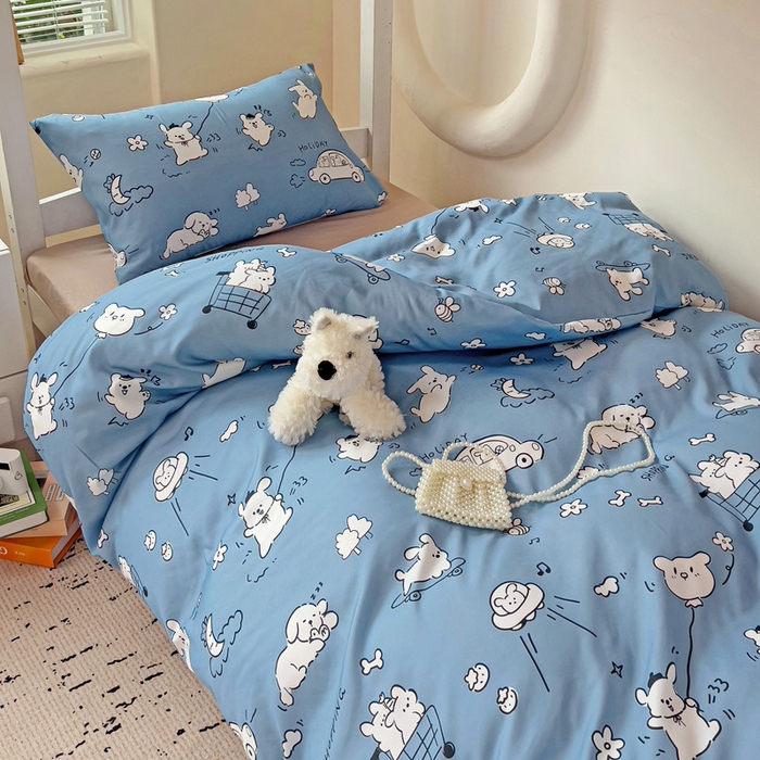 91家纺网 家纺一手货源 找家纺 港岛妹妹 2025新款宿舍学生三件套 狗狗乐园